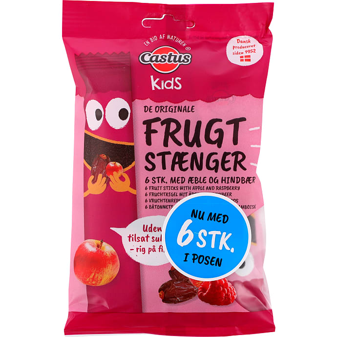 Frugtstænger m. æble og hindbær
