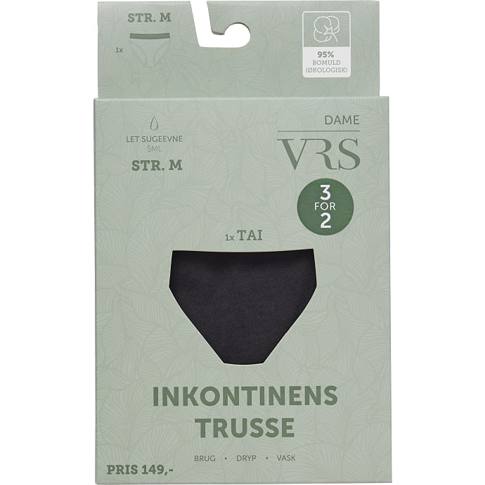 VRS dame tai inkontinenstrusser str. XL - sort
