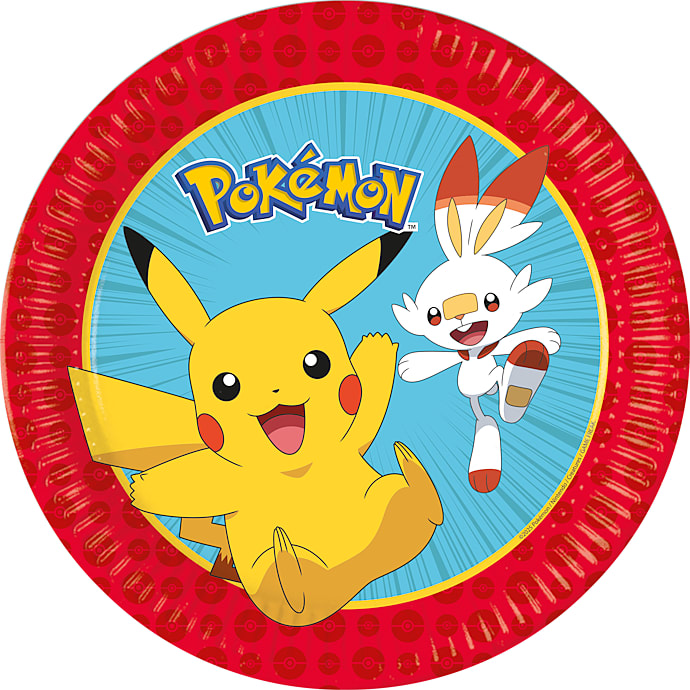 Pokémon paptallerkener Ø: 23 cm 8-pak