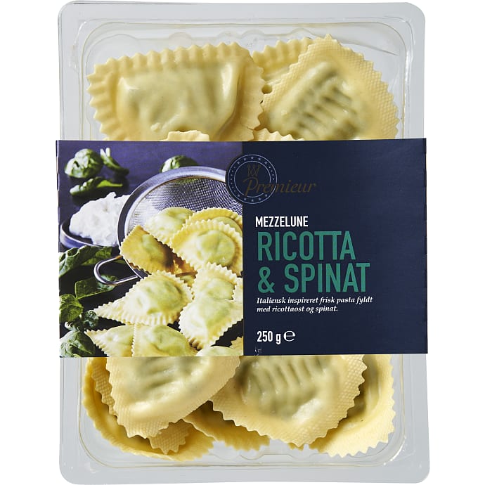 Mezzelune m. ricotta og spiant