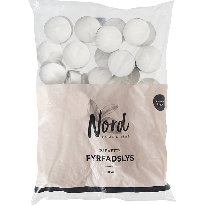 Nord Fyrfadslys Hvid 50 stk