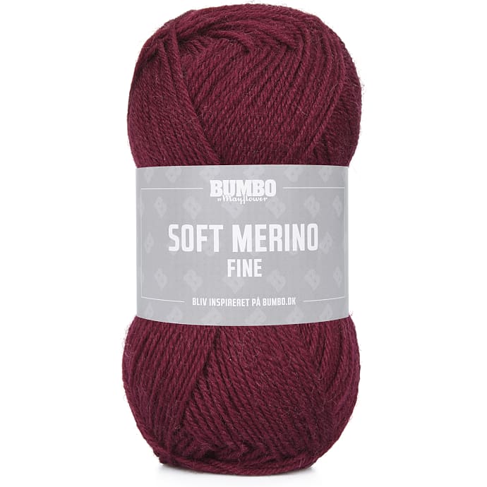 Bumbo Soft Merino Fine garn - vinrød