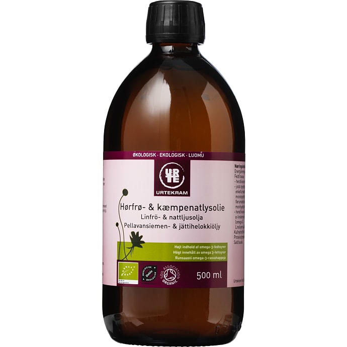 Urtekram Hørfrø- og Kæmpenatlysolie Ø