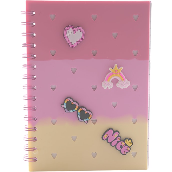 DanPen Junior Notesbog med Charms Pink/Gul