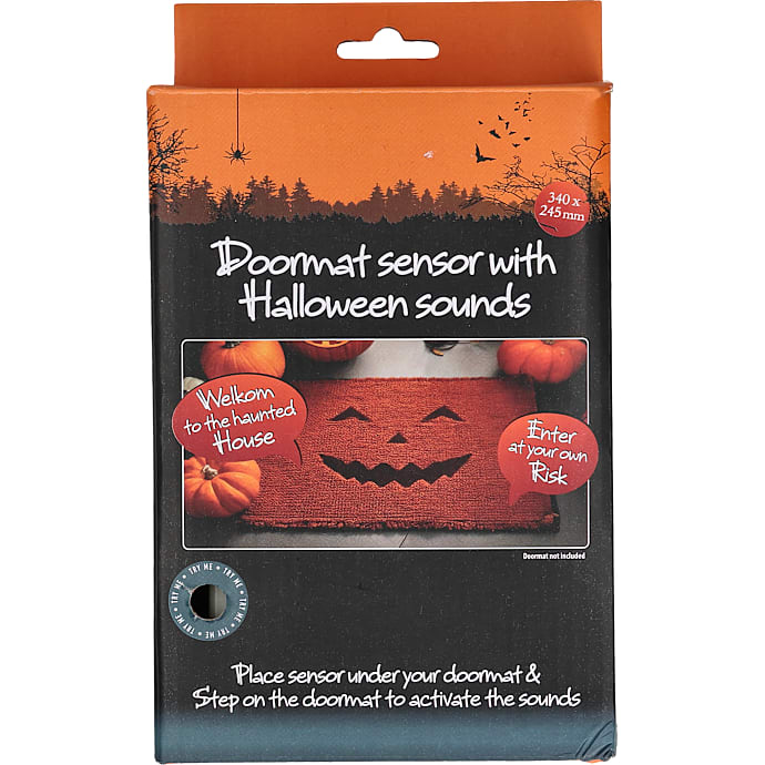 Halloween dørmåtteunderlag m. sensor og lyd 34x24,5 cm