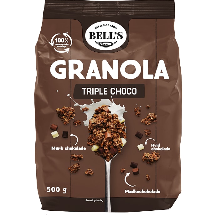 Breakfast from Bells Granola m. chokolade 500 g