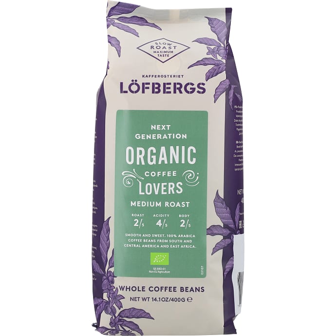 Löfbergs Organic Hele bønner 400 g