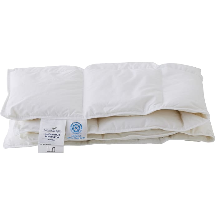 Nordisk Fjer Astma Allergi certificeret helårs babydyne 70x100 cm - Lun