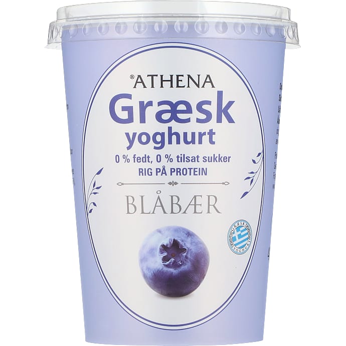 Græsk yoghurt m. blåbær 0% fedt