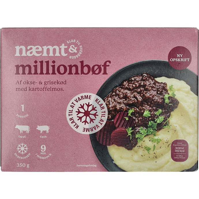 Millionbøf m. kartoffelmos – produktbillede