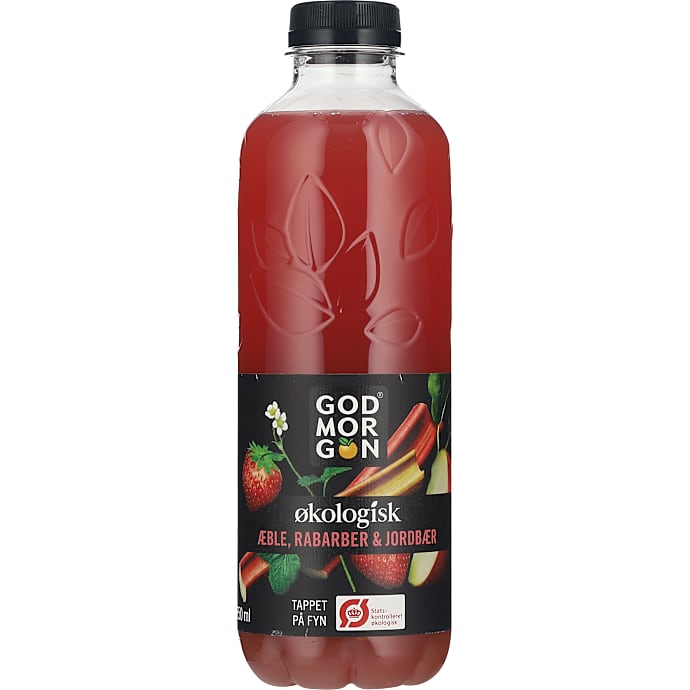 Juice m. æble, rabarber og jordbær øko – produktbillede