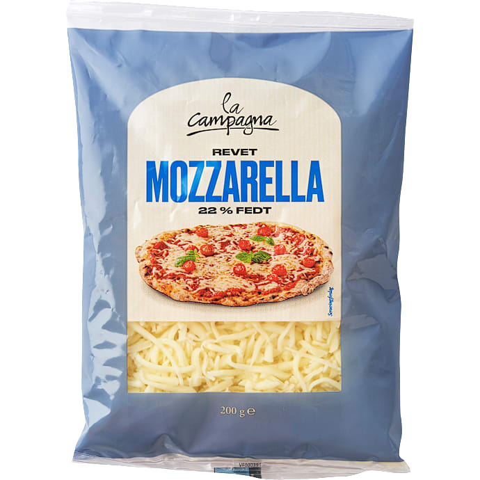 Revet mozarella ost – produktbillede