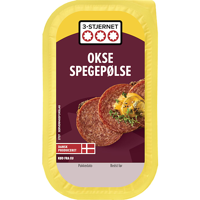 Oksespegepølse i skiver – produktbillede