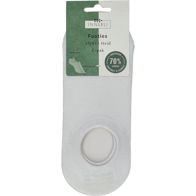 In bambus footies 2-pk hvid 37/41