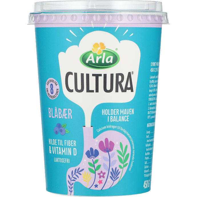 Yoghurt m. blåbær 2,2% fedt laktosefri – produktbillede