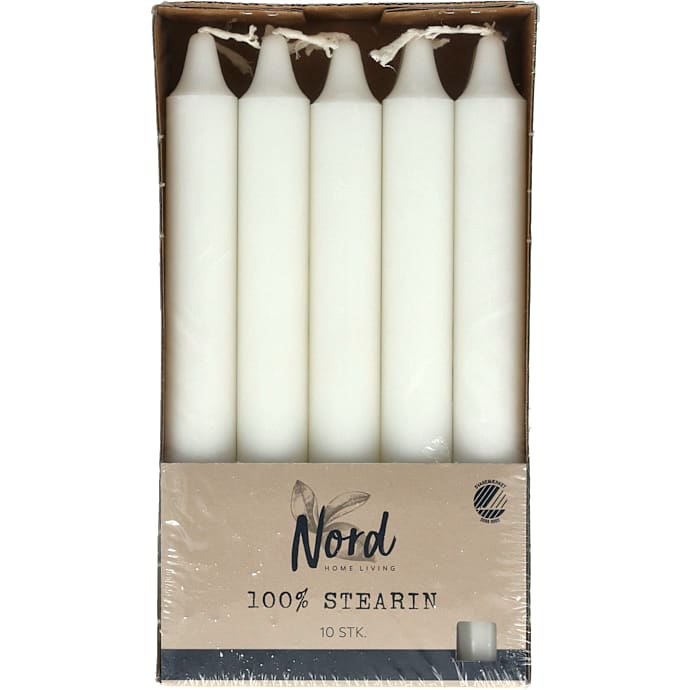 Nord kronelys 10-pak - hvid