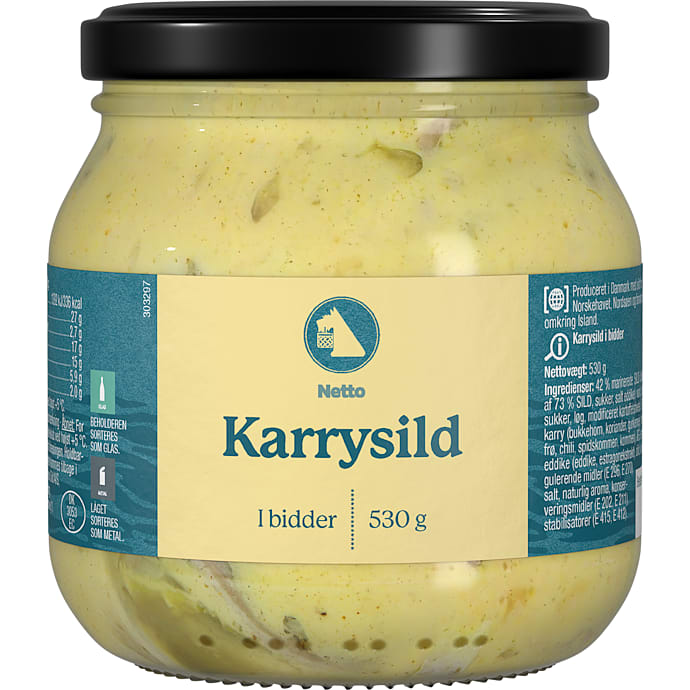Netto Karrysild i bidder 530 g
