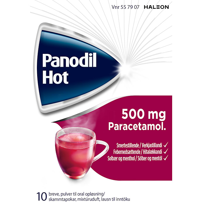 Smertestillende og febernedsættende pulverbreve 500 mg