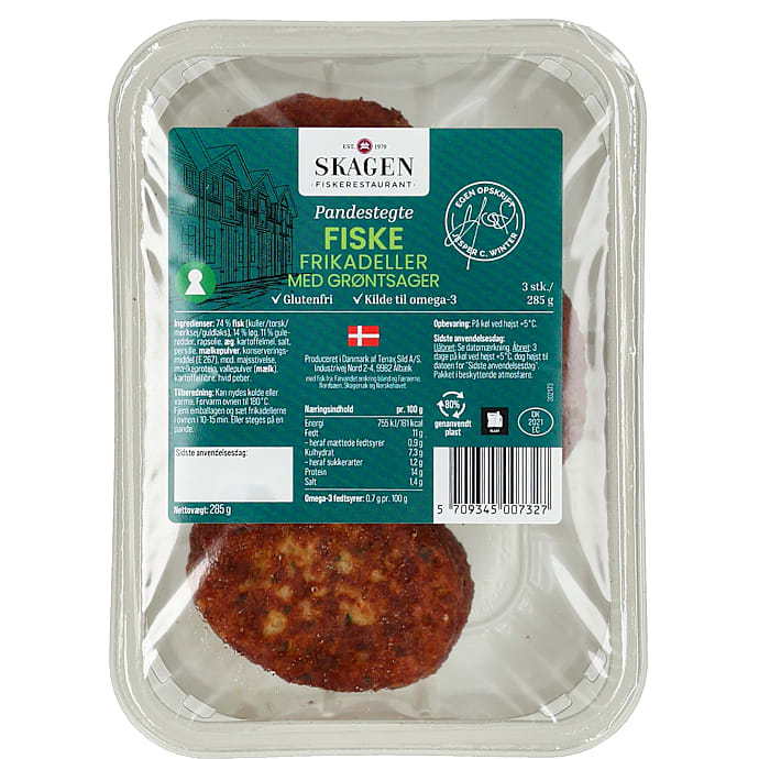 Fiskefrikadeller m. grøntsager