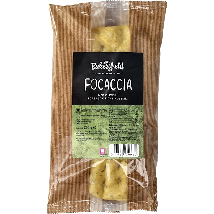 Bakersfield focaccia m. oliven 280g