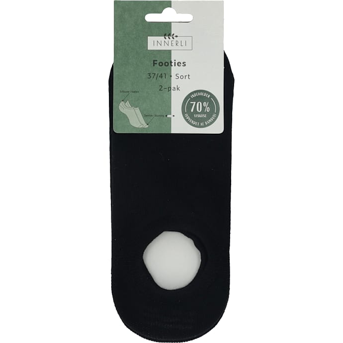 In bambus footies 2-pk sort 37/41 – produktbillede