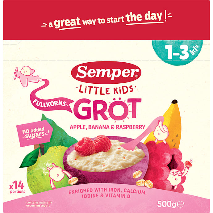 Little Kids grød m. æble, banan og hindbær til 1-3 årige – produktbillede