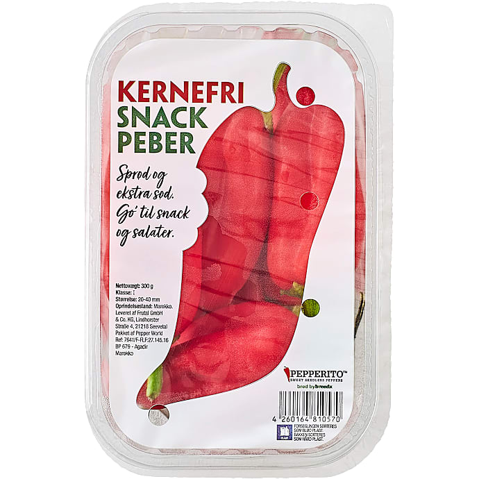 Rød snackpeber kernefri