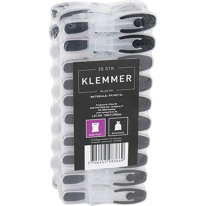 Tøjklemmer plastik
