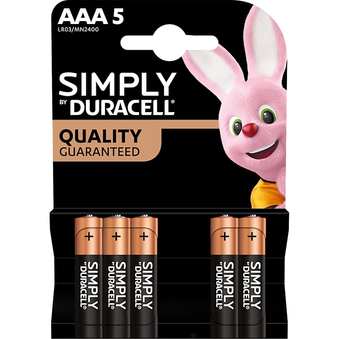 Duracell simply AAA batterier 5-pak