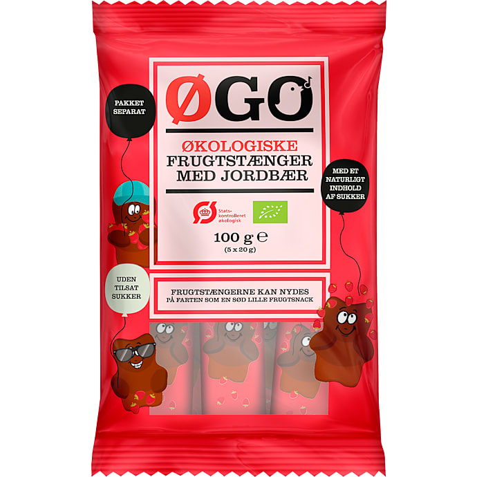 Frugtstænger m. jordbær øko