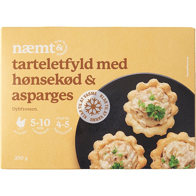 Tarteletfyld m. hønsekød og asparges