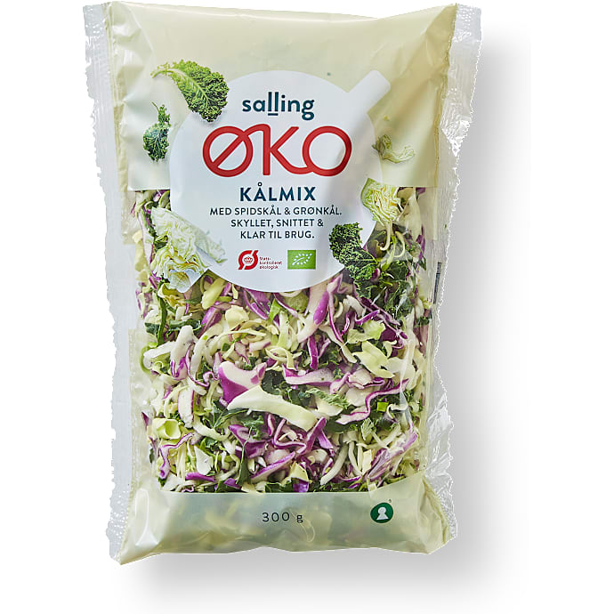 Snittet og skyllet kålmix m. spidskål & grønkål øko – produktbillede