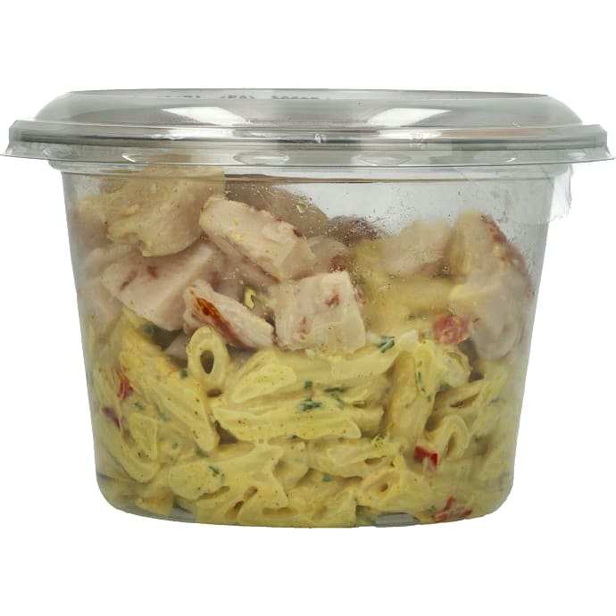 Måltidssalat m. pasta, kylling og karry