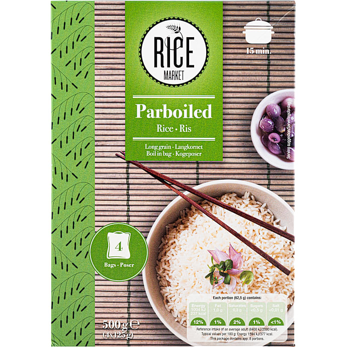 Parboiled ris i kogepose – produktbillede
