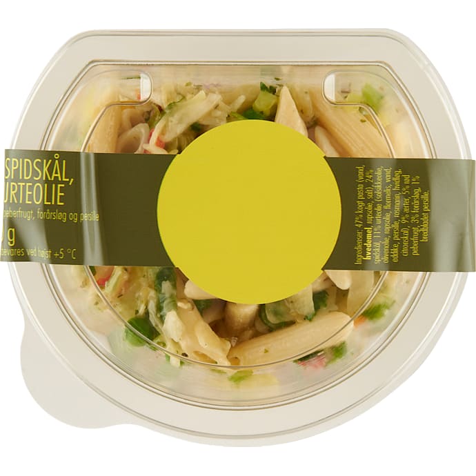 Salat m. kål, pasta og urteolie