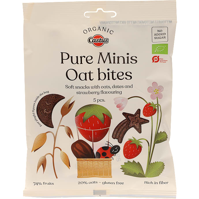 Oat Bites frugtpålæg m. havre, dadler og jordbærsmag øko – produktbillede