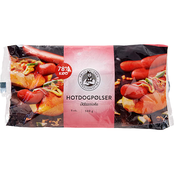 Hotdogpølser 81 % kød – produktbillede
