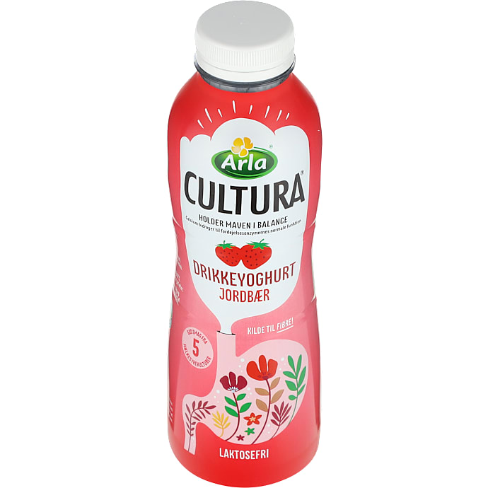 Drikkeyoghurt m. jordbær 1.0 % fedt laktosefri