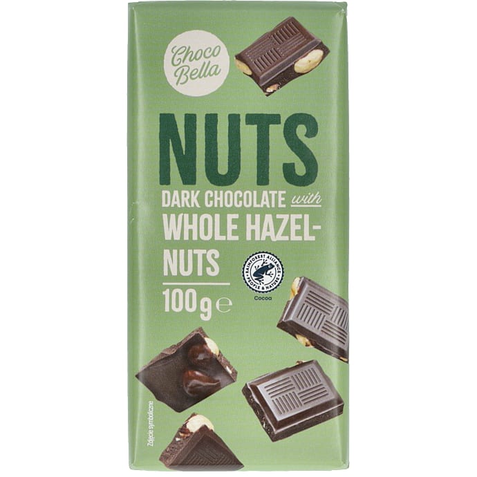 Mørk chokolade m. hasselnødder