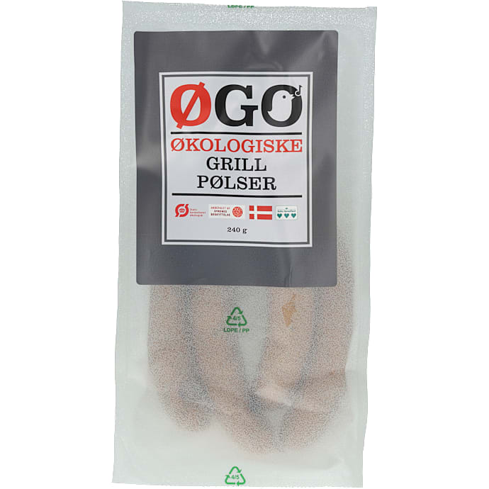 Grillpølser 83% kød øko – produktbillede