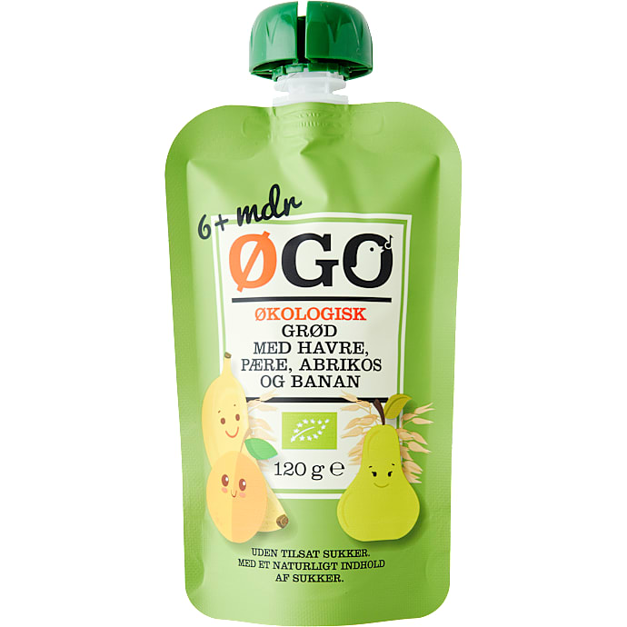 Grød m. havre, pære, abrikos og banan