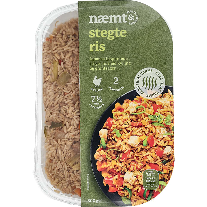 Stegte ris m. kylling og grøntsager – produktbillede
