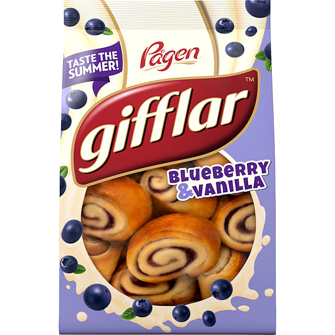 Gifflar m. blåbær og vaniljesmag