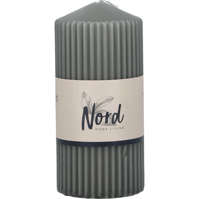 Nord rillet bloklys 5,7x12 cm - grå