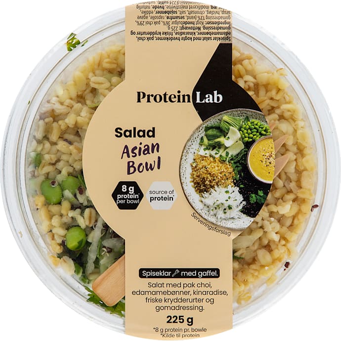 Salat m. pak choi, edamamebønner, kinaradise og gomadressing