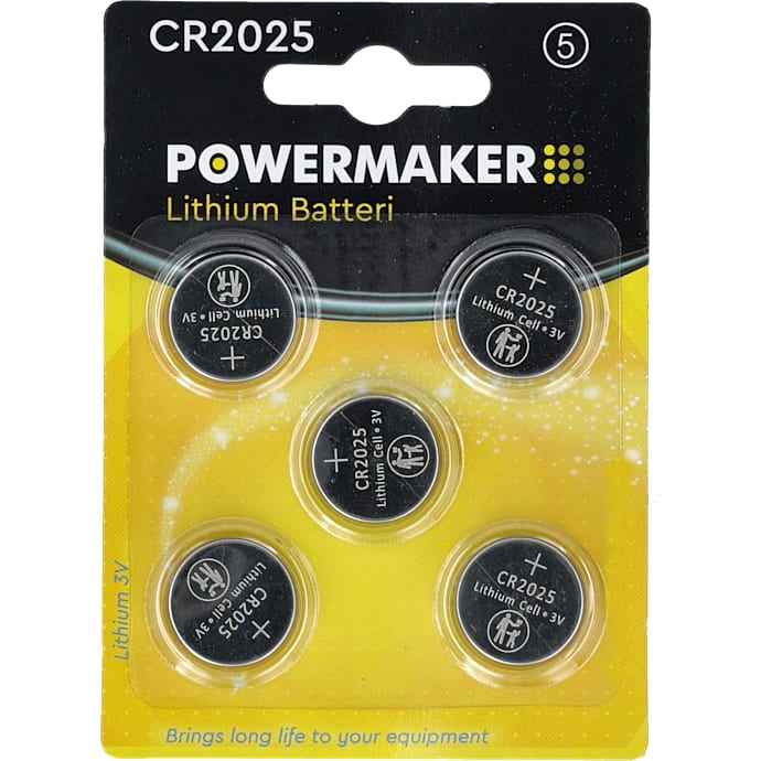Powermaker knapcellebatterier CR2025 5-pak