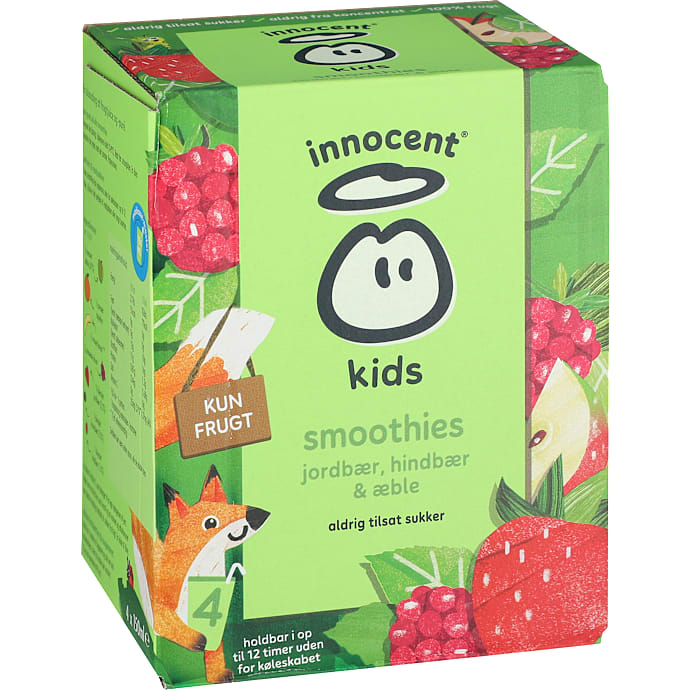 Smoothie m. jordbær, hindbær og æble – produktbillede