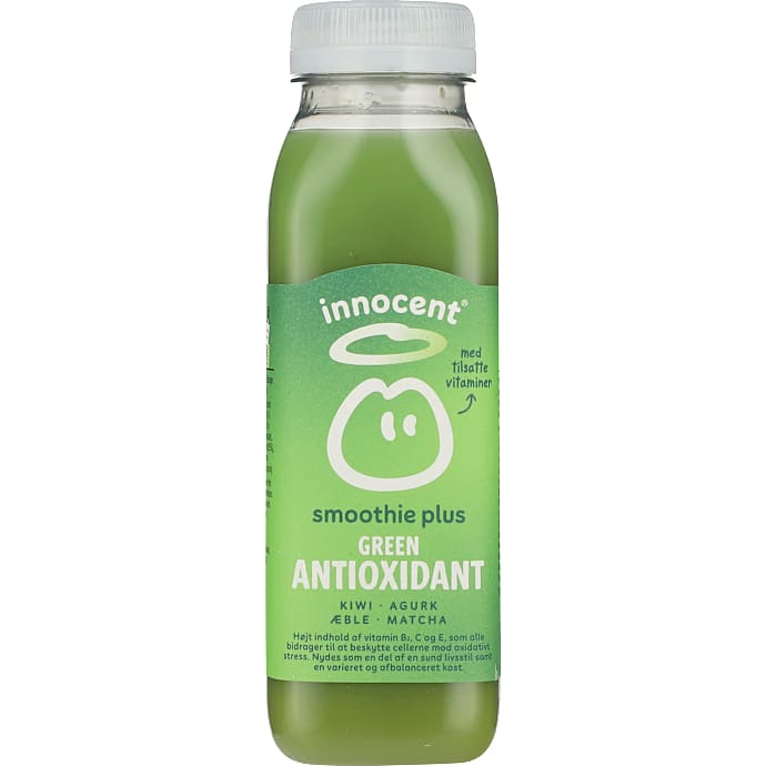 Smoothie m. kiwi, æble, lime, matcha og agurk