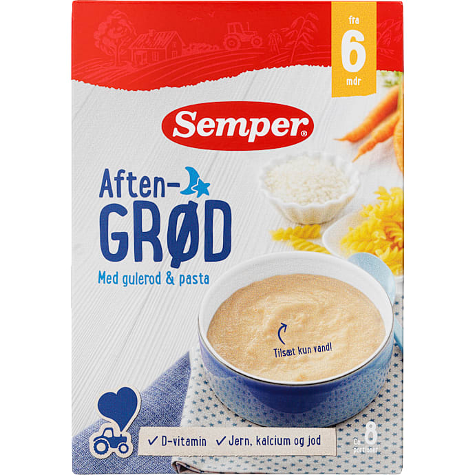 Grød m. ris, pasta og gulerod fra 6 mdr.
