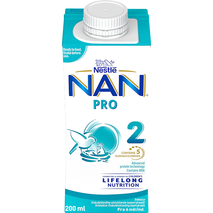 Nan 2 Pro drikkeklar tilskudsblanding fra 6 mdr.